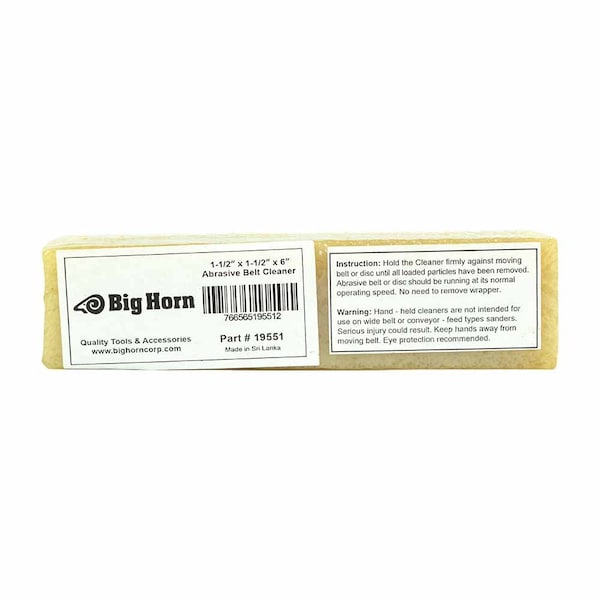 Big Horn 1-1/2 Inch x 1-1/2 Inch x 6 Inch Abrasive Sanding Belt Cleaner 19551 - main